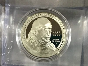 2006-P Ben Franklin Founding Fathers Commemorative Silver Dollar Proof B1034 - Picture 1 of 7