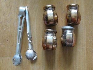 STERLING SILVER GROUP 2 SUGAR TONGS 4 SMALL SALT SHAKER - Picture 1 of 6
