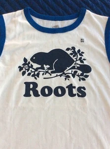 Roots Athletic Kids. Boys Tank Top White With Blue Piping, Extra Large, NWT!!! - Picture 1 of 6