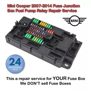 MINI COOPER 2007-2014 CAJA DE CONEXIONES DE FUSIBLE RELÉ BOMBA DE COMBUSTIBLE SERVICIO DE REPARACIÓN - Imagen 1 de 1