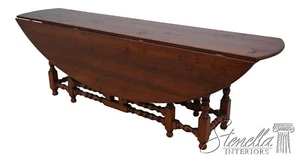 L67437: Large English Distressed Cherry Drop Leaf Gateleg Dining Room Table - Picture 1 of 14
