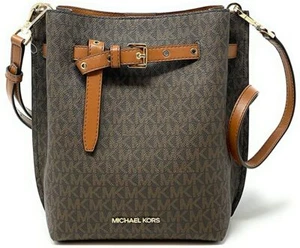 Michael Kors Mujeres Dama Pequeño PVC Mensajero Bandolera Cartera Bolso Marrón MK - Imagen 1 de 12