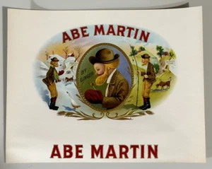 Vintage ABE MARTIN by Ginger Cigar Box Label Tobacco Excellent 6 3/4" x 8 1/2" - Picture 1 of 2
