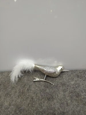 Vintage Clip On Birds Glass Figural Christmas Tree Decoration brown - Image 1 of 4