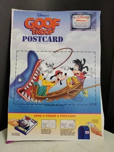 Vintage 1993 Disney TV Goof Troop Goin Gold Fishing Postcard UNUSED Shark Boat - Picture 1 of 7