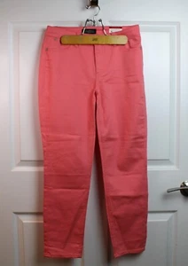 NWT Talbots Flawless Five Pocket Jeans Tapered Slim Ankle Coral Pink-Orange 6P - Picture 1 of 4