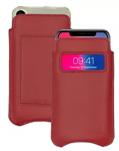 IPHONE 12 Pro Étui Rouge Simili Cuir NueVue Écran Nettoyage Désinfectantes Poche - Photo 1 sur 8