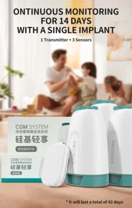 Sibionics CGM Monitoreo Dinámico de Glucosa en Sangre 24 Horas 1 Transmisor 3 Sensores - Imagen 1 de 12