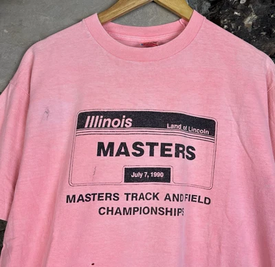 Vintage 1990 Illinois Track And Field Masters Championship T Shirt Sz Large FoTL - Image 1 of 4