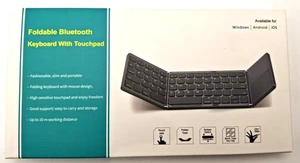 Three Fold Wireless Bluetooth Keyboard With Touch Pad Andrroid iOS Windows J1688 - Picture 1 of 5