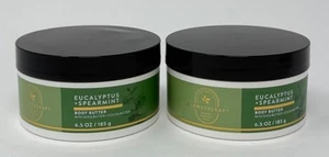 2 BATH & BODY WORKS AROMATHERAPY EUCALYPTUS SPEARMINT BODY BUTTER CREAM LOTION - Picture 1 of 5