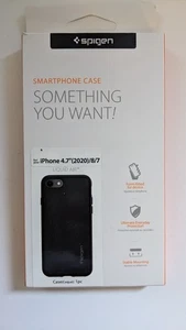 NEW Spigen Liquid Air CASE for iPhone SE (2020)/8/7 BLACK Slim Lightweight Matte - Photo 1 sur 7