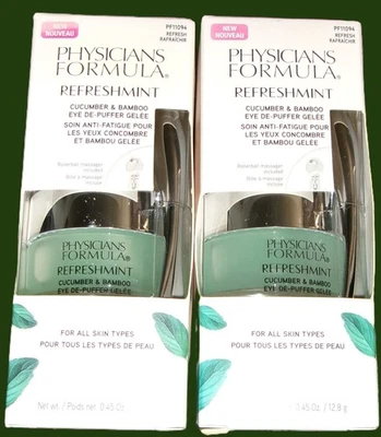 Physicians Formula Refreshmint Cucumber & Bamboo Eye De-Puffer Gelee Lot of 2 - Image 1 of 3