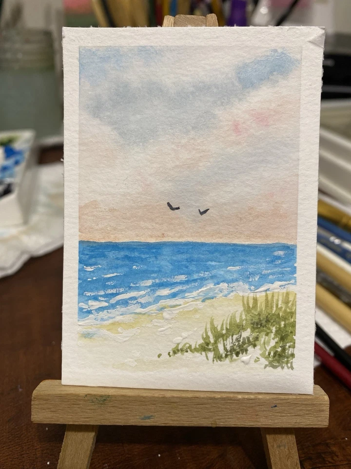 Acuarela Original ACEO 2.5”x 3.5” “Orange Glow” de Pamela Long Foto 1 de 1