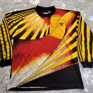 Rare Vintage ADIDAS All Over Color Block Goalie Keeper Jersey 80s 90s Germany - Picture 1 of 13