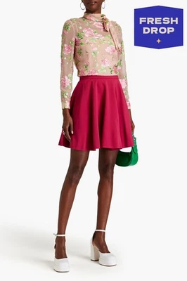 PVP €558 ROJA VALENTINO Blusa de Gasa IT40 US4 UK8 S Floral Hecha en Italia Foto 1 de 4