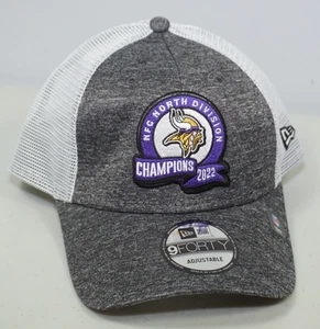 New Era 9Forty Minnesota Vikings 2022 NFC Div Champ NFL Snapback Trucker Hat Cap - Picture 1 of 7