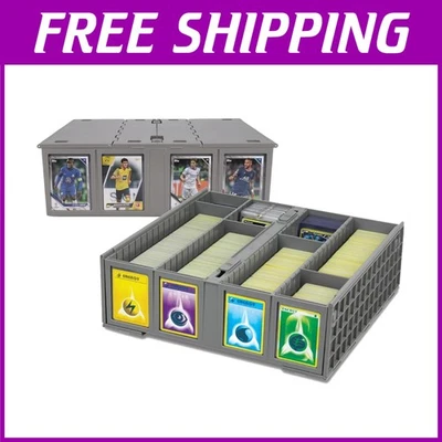 Gray Card Bin 2-Pack with 4 Dividers - Collectible Display - Image 1 of 4