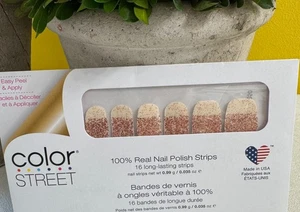 Color Street Long Lasting Nail Polish Strips Coming Up Rose Gold Sealed - Bild 1 von 2