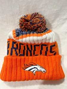 Beanie Denver Broncos Hats Puff Winter Knit Hat Cap Toboggan USA Sideline Caps - Picture 1 of 6