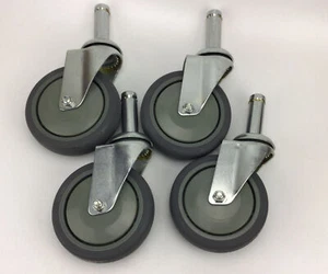 QUANTUM SYSTEMS WR-00H-NB SET OF 4 STEM CASTERS 5" X 1 1/4" NO BRAKE FREE SHIP - Picture 1 of 5