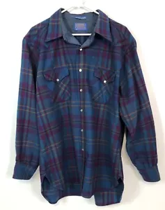Pendleton camicia di lana a quadri alta qualità Western Wear da donna a scatto con perle taglia XL - Foto 1 di 9
