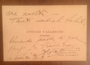 Autograph ticket by Attilio Vallecchi - Picture 1 of 1