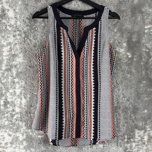 Top Sanctuary taglia M geometrico boho scollo a V senza maniche bottoni casual - Foto 1 di 7
