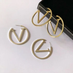 Heavy Metal Letter Circle Drop Earrings-Simple Big Earring Hip-hop Style Jewelry - Bild 1 von 12