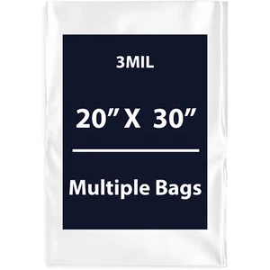 3Mil 20" X 30" | Bolsas planas de polietileno transparentes de LDPE, flexibles y duraderas | Bolsas múltiples - Imagen 1 de 13