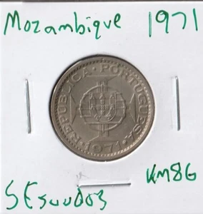 Moneda Mozambique (Portugués) 5 Escudos 1971 KM86 - Imagen 1 de 4