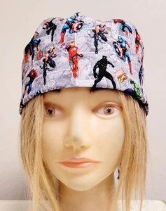 MARVEL AVENGERS COMIC MEDICAL NURSE SCRUB CAP ( 2 SIZE SELECTION ) - Picture 1 of 6