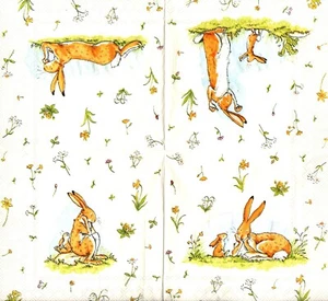 Serviettes en papier lapins. Napkins guess how much i love you Sam Mc Bratney - Imagen 1 de 1