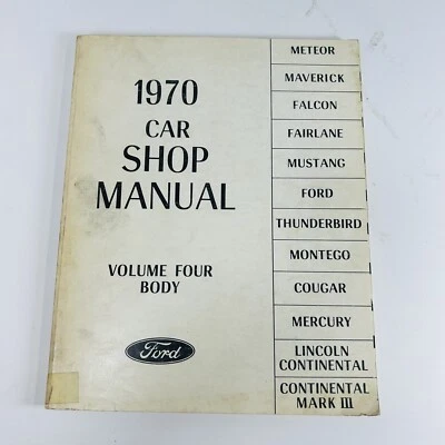 Ford Car Shop Car 1970 manual volumen cuatro carrocerías Mustang Maverick Thunderbird OEM Foto 1 de 4