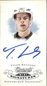 2008-09 Upper Deck Champ's Mini Signatures Hockey Card #CSKY Tyler Kennedy Auto 