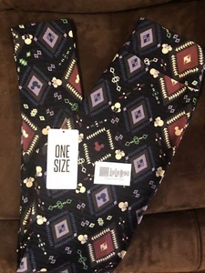 LuLaRoe Leggings OS Disney Collection Mickey Mouse and Minnie Black-Multi! - Picture 1 of 4