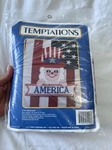 Temptations | Uncle Sam Canvas Kit | SZ 15”x15” | 1994 NIP Patriotic Americana - Picture 1 of 4