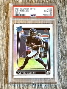 PSA 10 GEM 2021 DONRUSS OPTIC JUSTIN FIELDS RARE SILVER HOLO PRIZM ROOKIE RC 204 - Picture 1 of 2