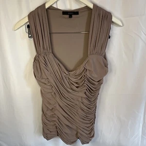 Coast Ruched Sleeveless Brown Blouse Size 14 Occasional  - Picture 1 of 4