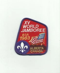 BI SCOUT 1983 XV WORLD JAMBOREE BSA USA PATCH CONTINGENTE ALBERTA CANADA JAMBO WJ - Foto 1 di 2