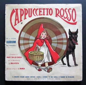 CAPPUCCETTO ROSSO 3 dischi DURIUM originali 1933 copertina ill. MANCA + figurine - Imagen 1 de 6