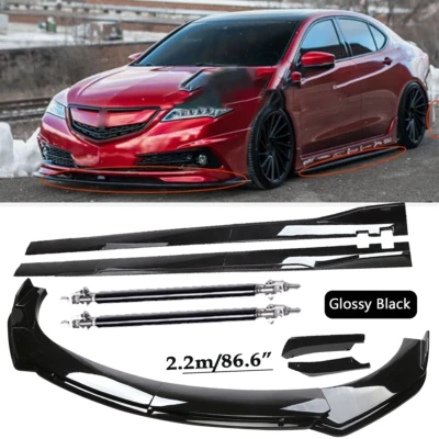 Front Bumper Spoiler Body Kit /Side Skirt/Strut For Acura TLX 2015-2017 Glossy Foto 1 de 4