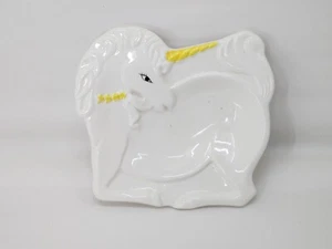 Unicorn Trinket Catch All Tray Plate Dish Spoon Rest Jewelry Tray Ceramic White - Picture 1 of 12