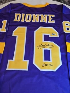 Marcel Dionne Autographed/Signed Jersey Beckett Sticker Purple Custom Jersey - Picture 1 of 7