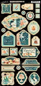 Graphic45 CAFE PARISIAN (26PC) CHIPBOARD ACCENTS scrapbooking PARIS - Picture 1 of 1