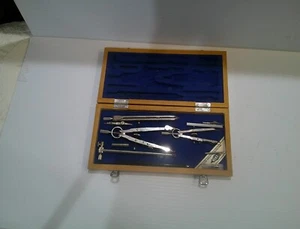 Vtg. Chrome Alvi Precision Drawing Set w/ Case - Picture 1 of 3