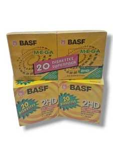 ⚡BASF 60 pièces disquettes 2HD 3,5 pouces DOS formatées jamais ouvertes emballage d'origine NEUF scellé ⚡ - Photo 1/13