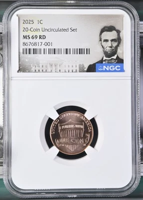 2025 P Lincoln Shield Cent NGC MS69 Red - Philadelphia - Image 1 of 2