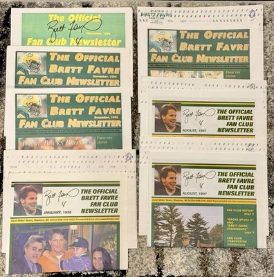 Boletín Oficial del Club de Fans Brett Favre NFL Green Bay Packers #4 Lote de 7 Foto 1 de 4