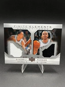Tony Parker & Manu Ginobili 2003 Finite Elements Dual Uniforms RELIC SAN ANTONIO - Picture 1 of 2